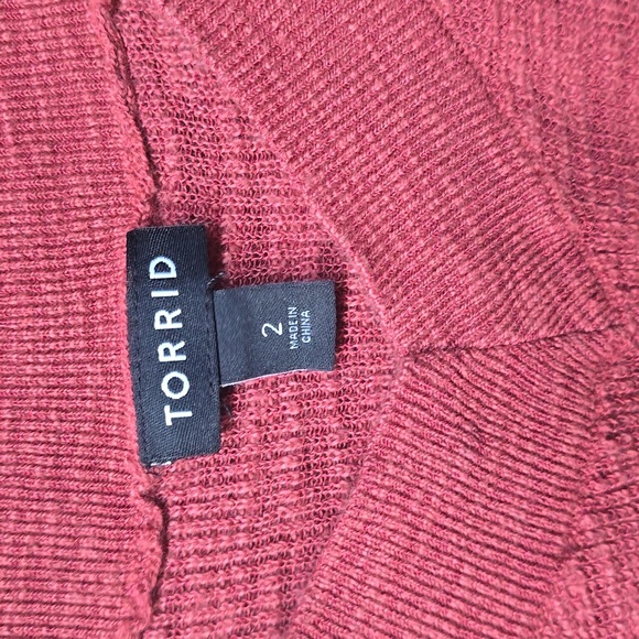 Torrid Dark Coral Pink Orange puce Knit Cold Shoulder Top 2X - Picture 7 of 12